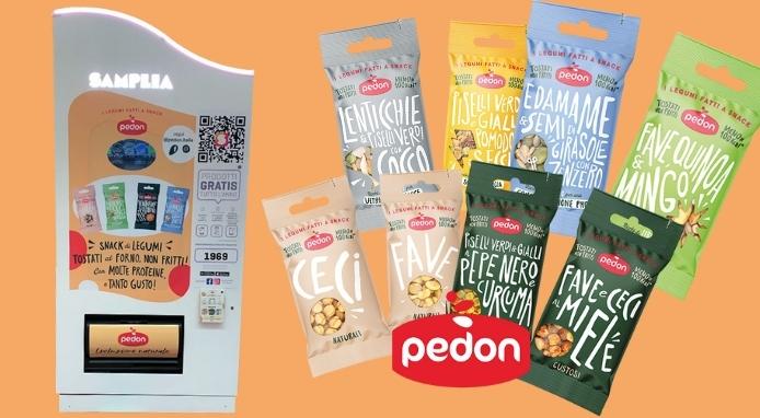 I Legumi fatti a snack di Pedon campioni omaggio nelle vending machine