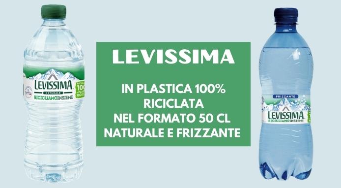 Levissima lancia in esclusiva per il canale fuori casa  la bottiglia 50cl in 100% R-PET