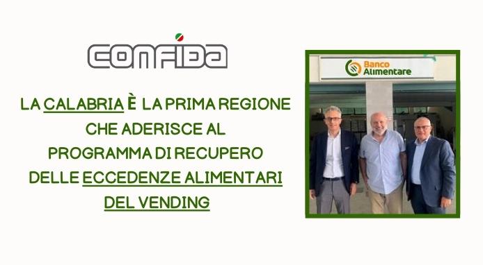 Accordo CONFIDA-Banco Alimentare Calabria per il recupero delle eccedenze del Vending