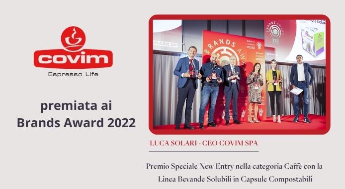 COVIM premiata ai Brands Award per le Bevande Solubili in Capsule Compostabili