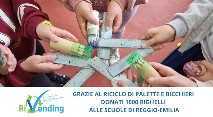 Alle scuole di Reggio Emilia 1.000 righelli di plastica riciclata con RiVending