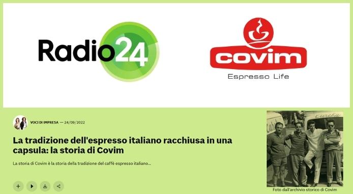 A Radio 24 la storia della torrefazione Covim raccontata da Claudio Picci