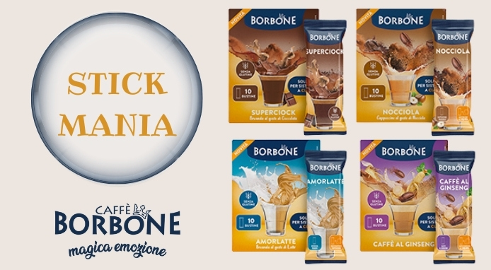 Caffè Borbone lancia “Stick Mania”, la nuova linea di solubili per la macchina a cialde