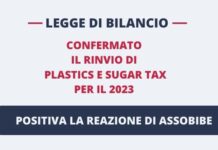 Assobibe accoglie positivamente il rinvio di plastics e sugar tax