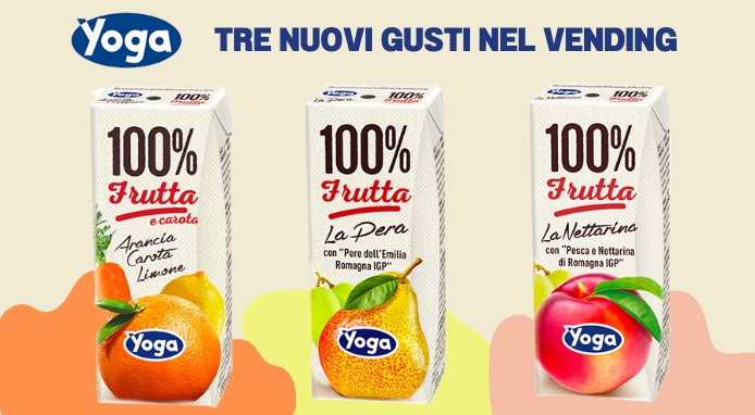 YOGA 100% Frutta allarga la gamma Vending con tre nuovi gusti in brik