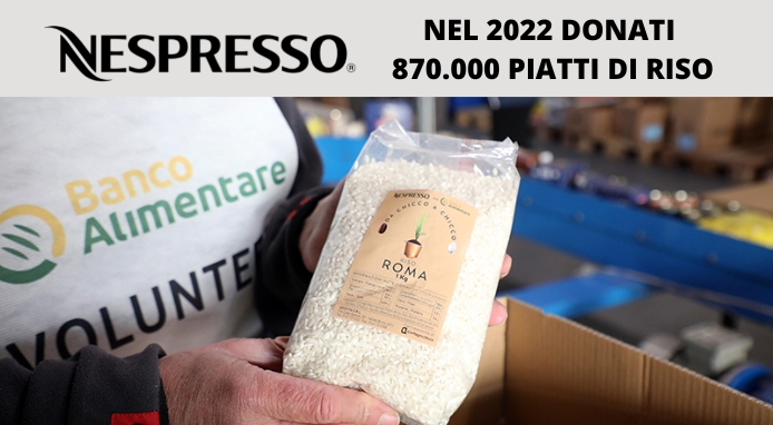 Nespresso: nel 2022 dalle capsule esauste 870.000 piatti di riso a chi ha bisogno