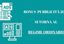 Bonus Pubblicità 2023: si torna al regime ordinario