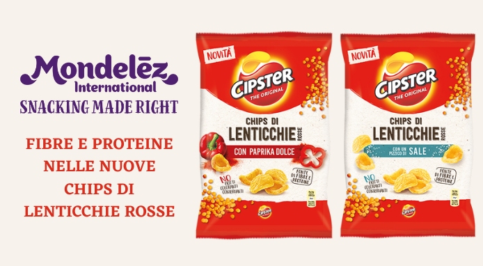Cipster lancia le nuove chips di lenticchie rosse, fonte di fibre e proteine