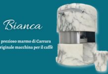 Dal prezioso marmo di Carrara la macchina per caffè Bianca