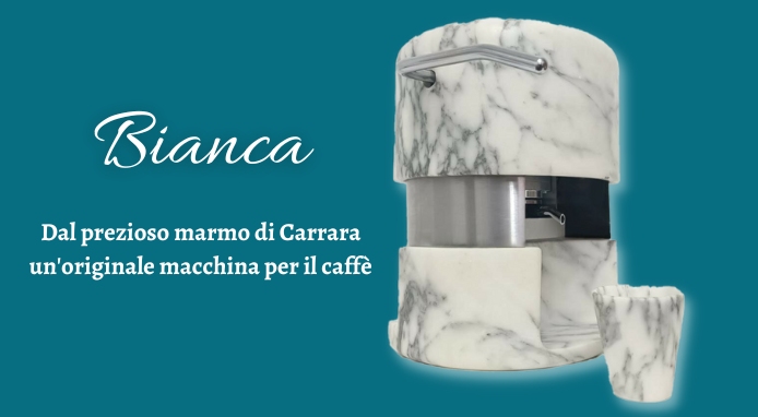 Dal prezioso marmo di Carrara la macchina per caffè Bianca
