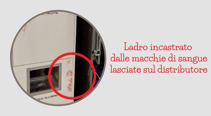 Un tentativo di furto finito male: ladro tradito dalle macchie di sangue