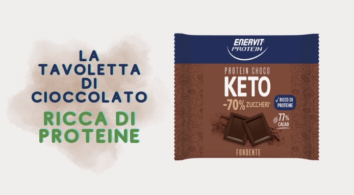 Keto, la nuova tavoletta di cioccolato della linea Enervit Protein