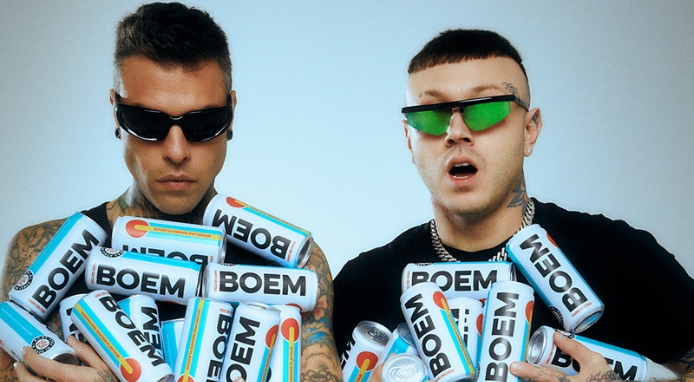 BOEM: il primo hard seltzer d’artista lanciato da Fedez e Lazza