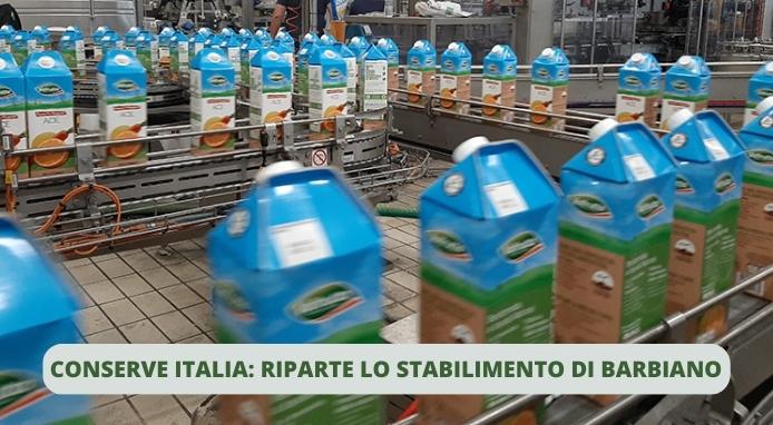 Conserve Italia: dopo l’alluvione a Barbiano riparte la produzione di succhi