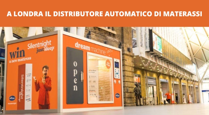 Installata a Londra la Dream Machine che distribuisce materassi Installata a Londra la Dream Machine che distribuisce materassi