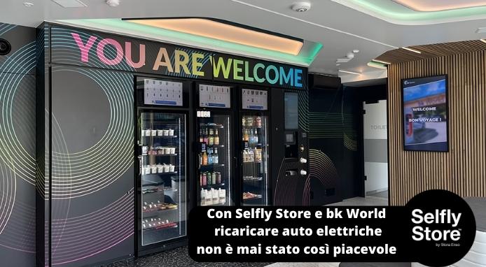 Selfly Store e bk World insieme per dare comfort a chi ricarica auto elettriche