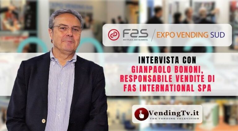 Expo Vending Sud 2023: l’intervista di VendingTv con Gianpaolo Bononi di Fas International SpA Expo Vending Sud 2023: l’intervista di VendingTv con Gianpaolo Bononi di Fas International SpA