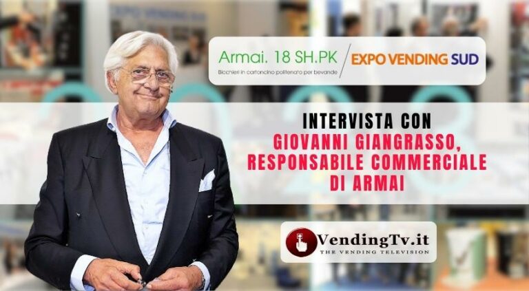 Expo Vending Sud 2023: l’intervista di VendingTv con Giovanni Giangrasso di ARMAI 18SHPK Expo Vending Sud 2023: l’intervista di VendingTv con Giovanni Giangrasso di ARMAI 18SHPK