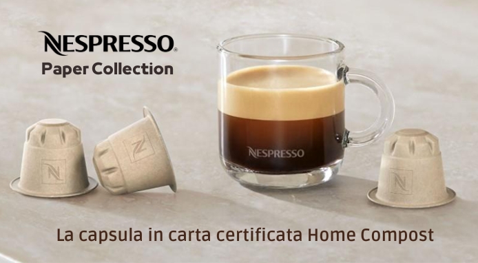 Al via la campagna Nespresso per la capsula di carta compostabile a casa Al via la campagna Nespresso per la capsula di carta compostabile a casa