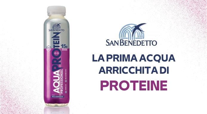 San Benedetto lancia Aquaprotein, la prima acqua arricchita di proteine