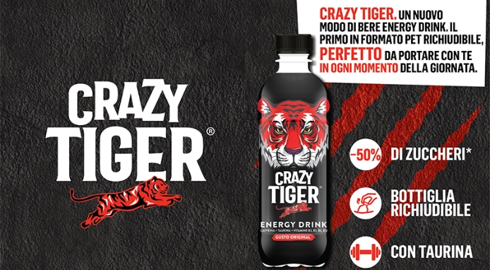 Arriva in Italia Crazy Tiger, l’energy drink in pet on-the-go da 50 cl