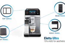 Eletta Ultra De’ Longhi con il 70% di plastica riciclata in partnership con Sirmax